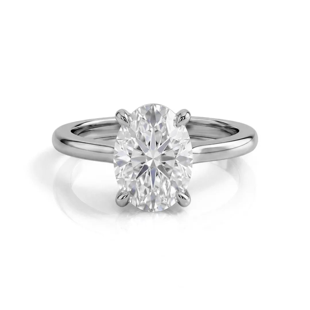 Hidden Pavé Solitaire Ring