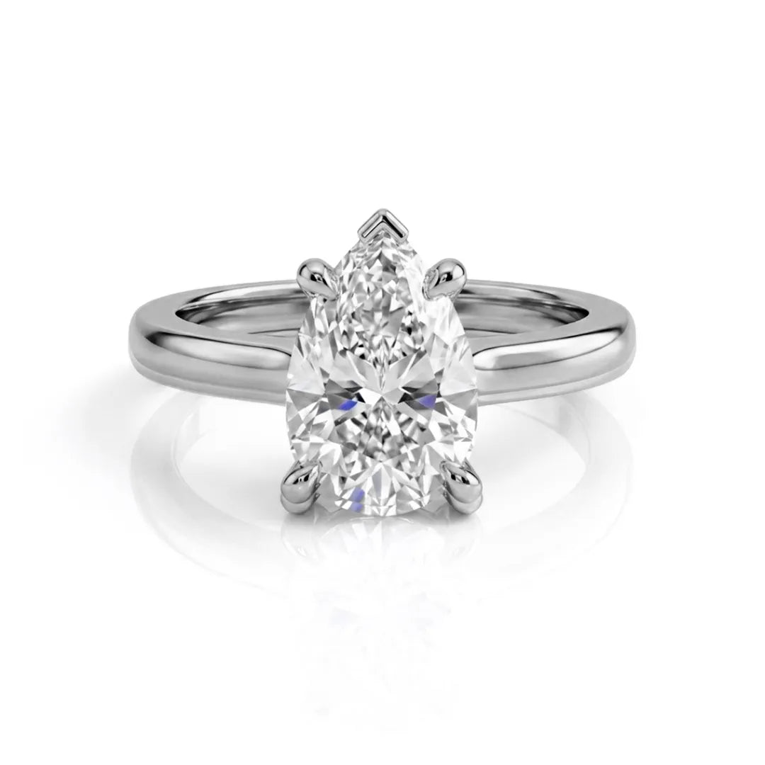Hidden Pavé Solitaire Ring