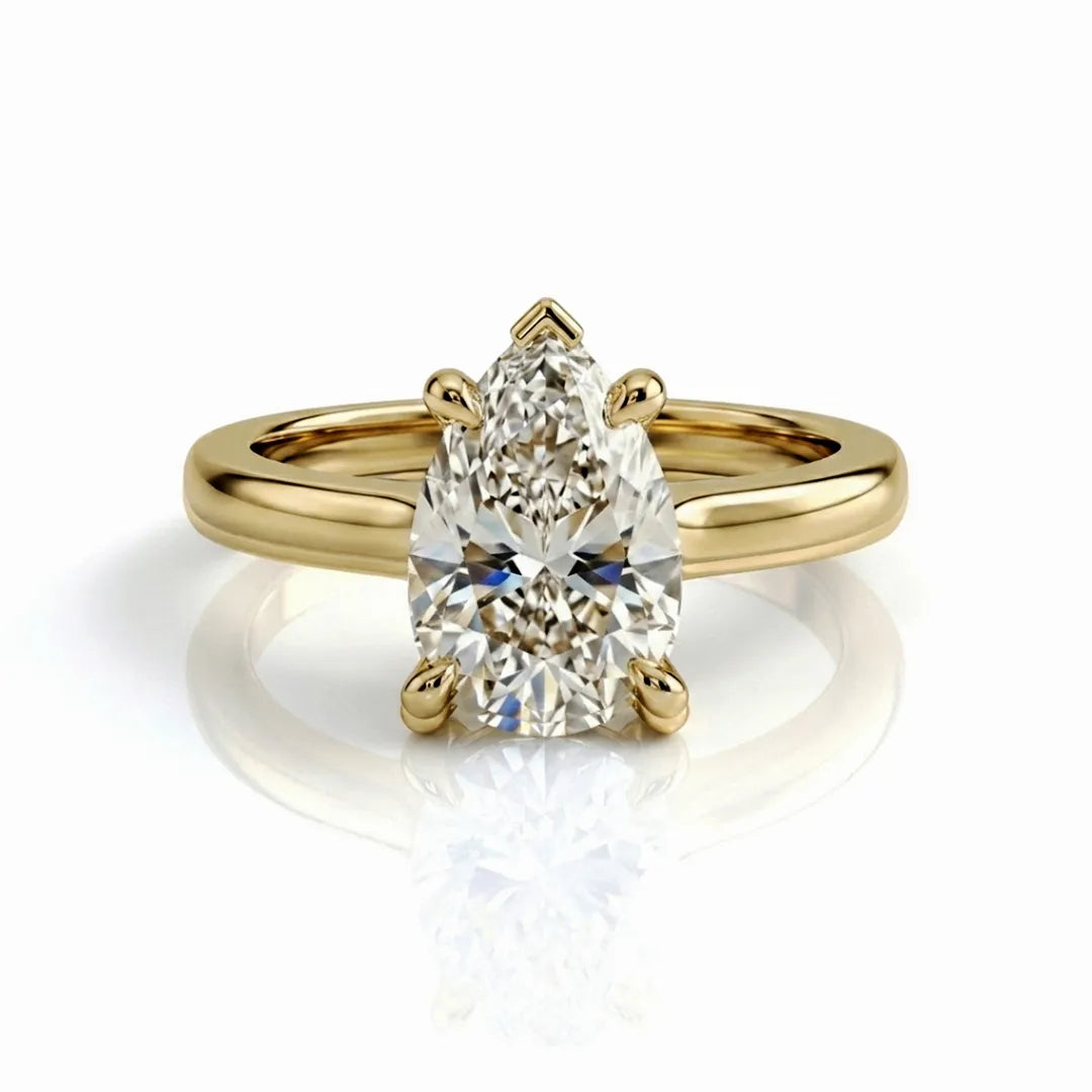 Hidden Pavé Solitaire Ring