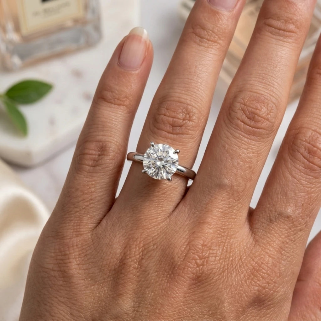 Hidden Pavé Solitaire Ring