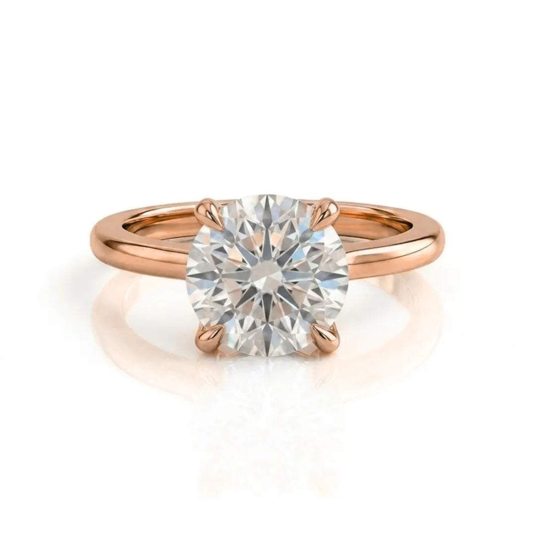 Hidden Pavé Solitaire Ring