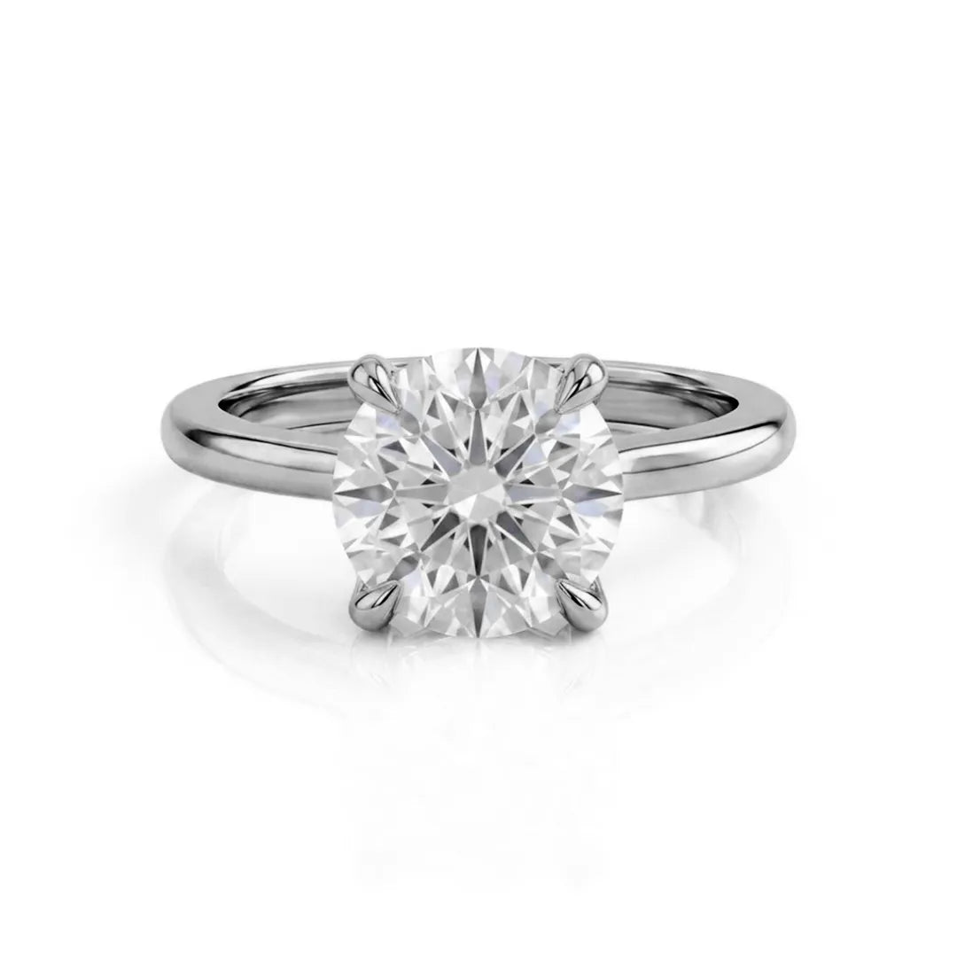 Hidden Pavé Solitaire Ring