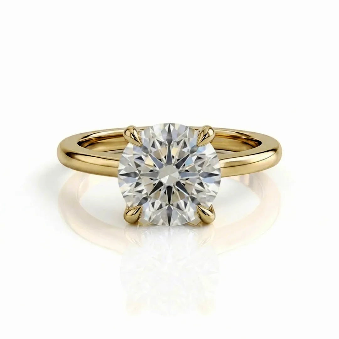 Hidden Pavé Solitaire Ring