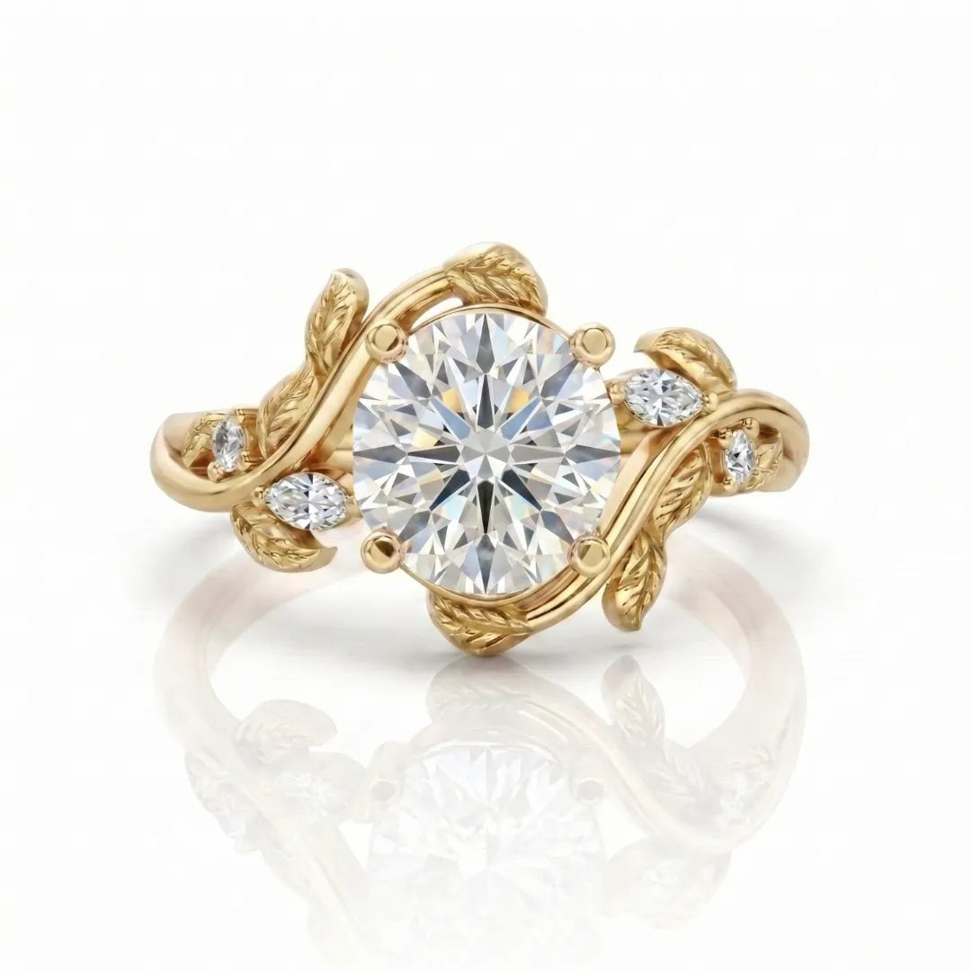 Nature-Inspired Vine Diamond Engagement Ring