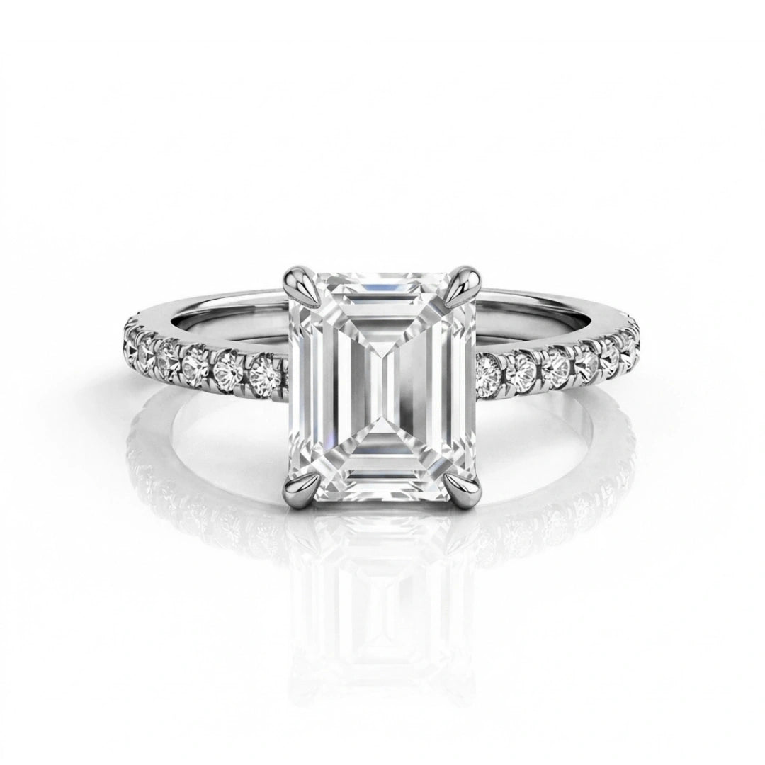 Hidden Halo Split-Shank Engagement Ring