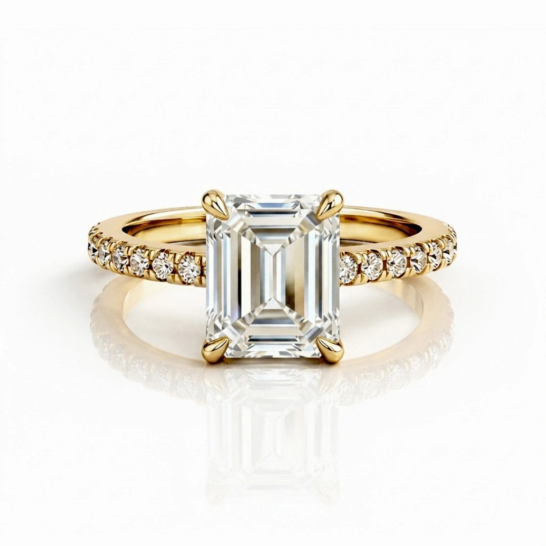 Hidden Halo Split-Shank Engagement Ring