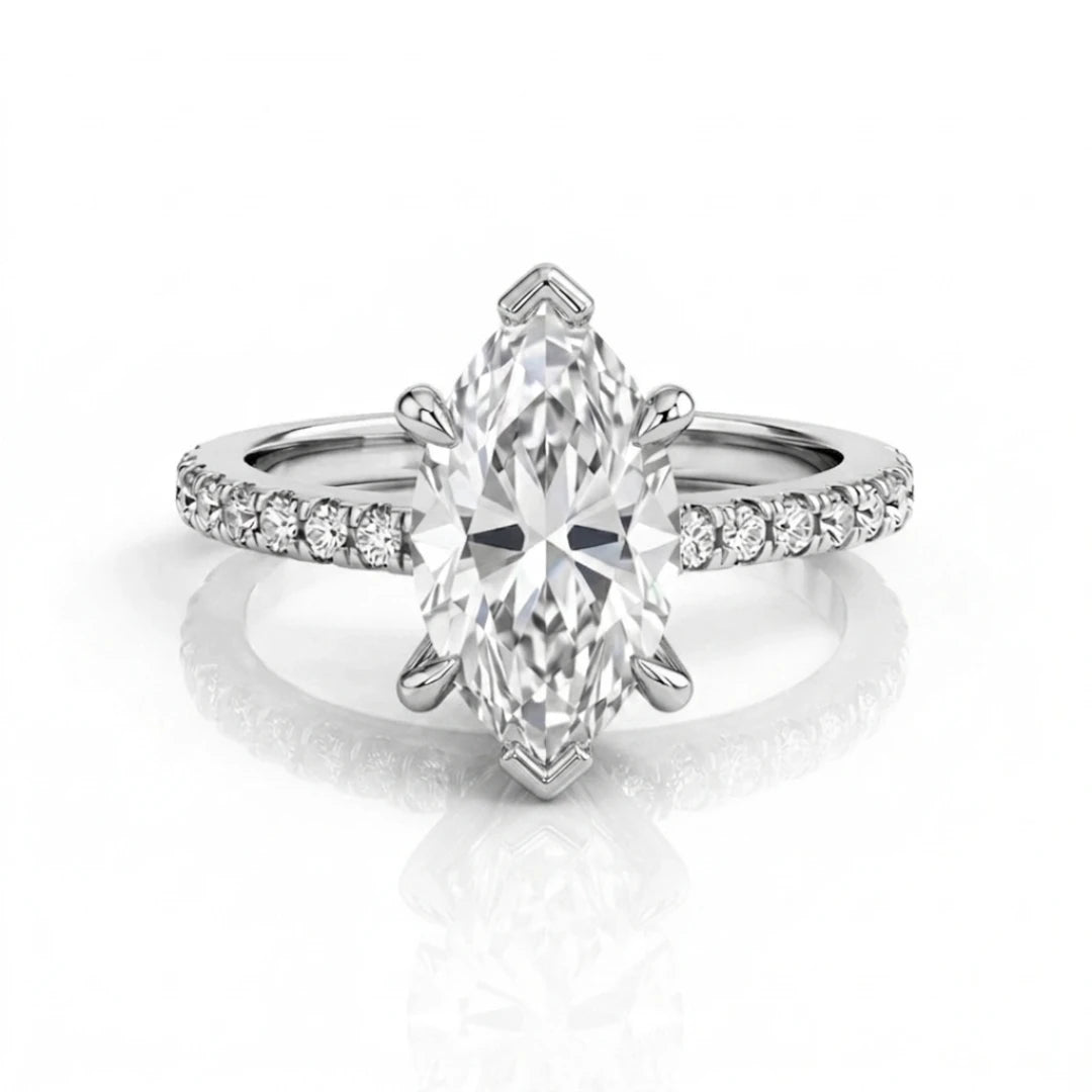 Hidden Halo Split-Shank Engagement Ring