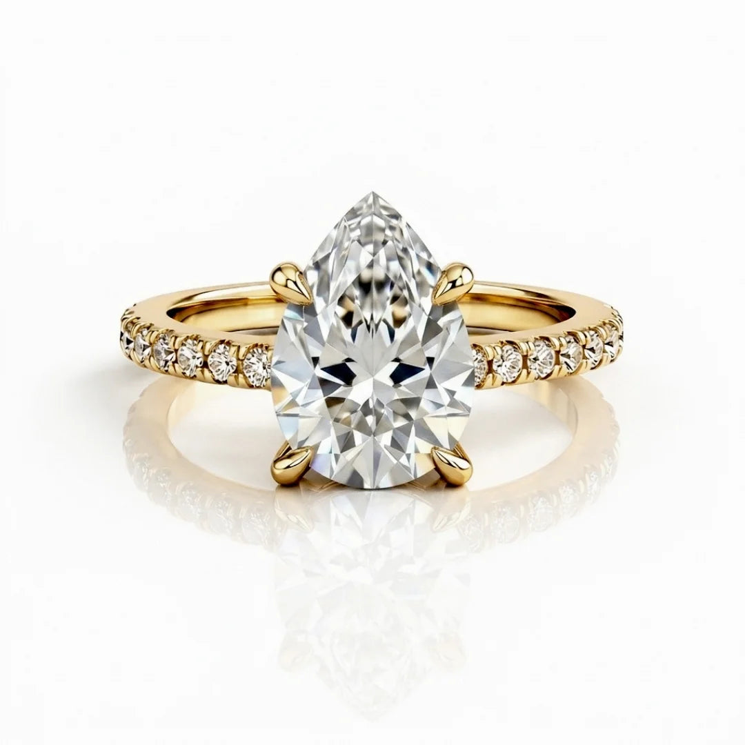 Hidden Halo Split-Shank Engagement Ring