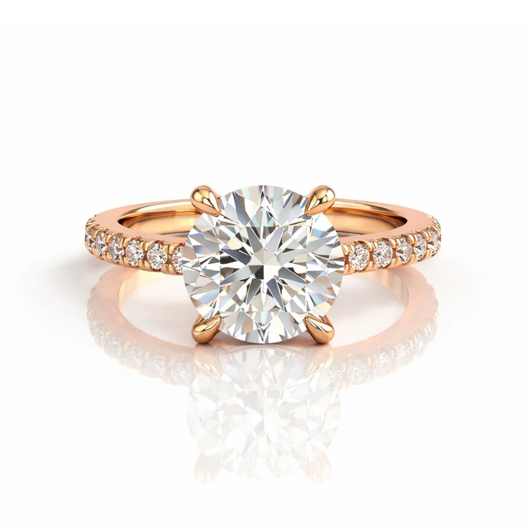 Hidden Halo Split-Shank Engagement Ring