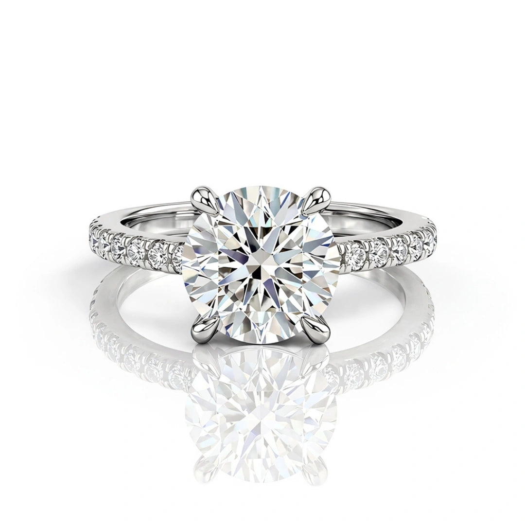 Hidden Halo Split-Shank Engagement Ring