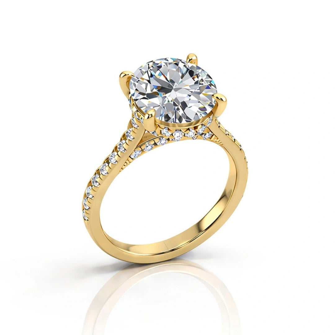 Hidden Halo Split-Shank Engagement Ring