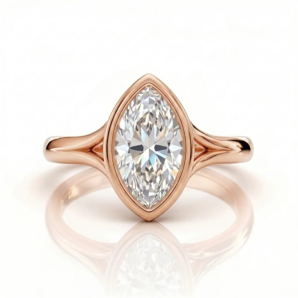 Geometric Baguette Halo Diamond Ring