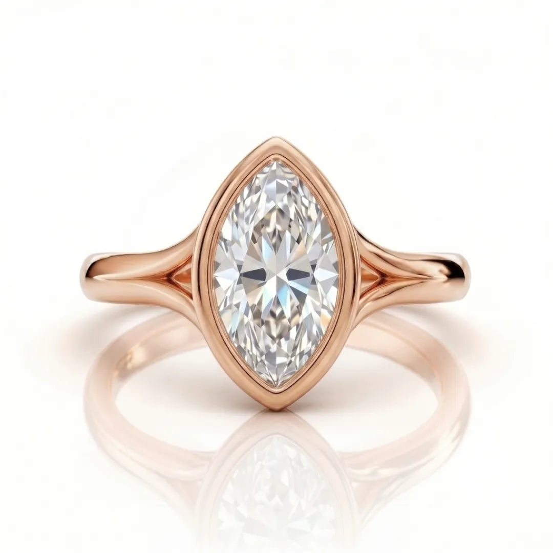 Geometric Baguette Halo Diamond Ring