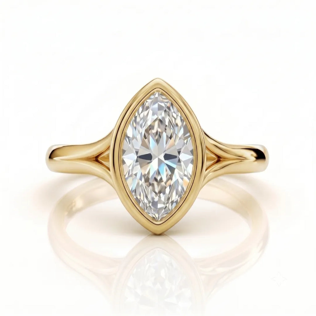 Geometric Baguette Halo Diamond Ring