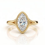 Geometric Baguette Halo Diamond Ring