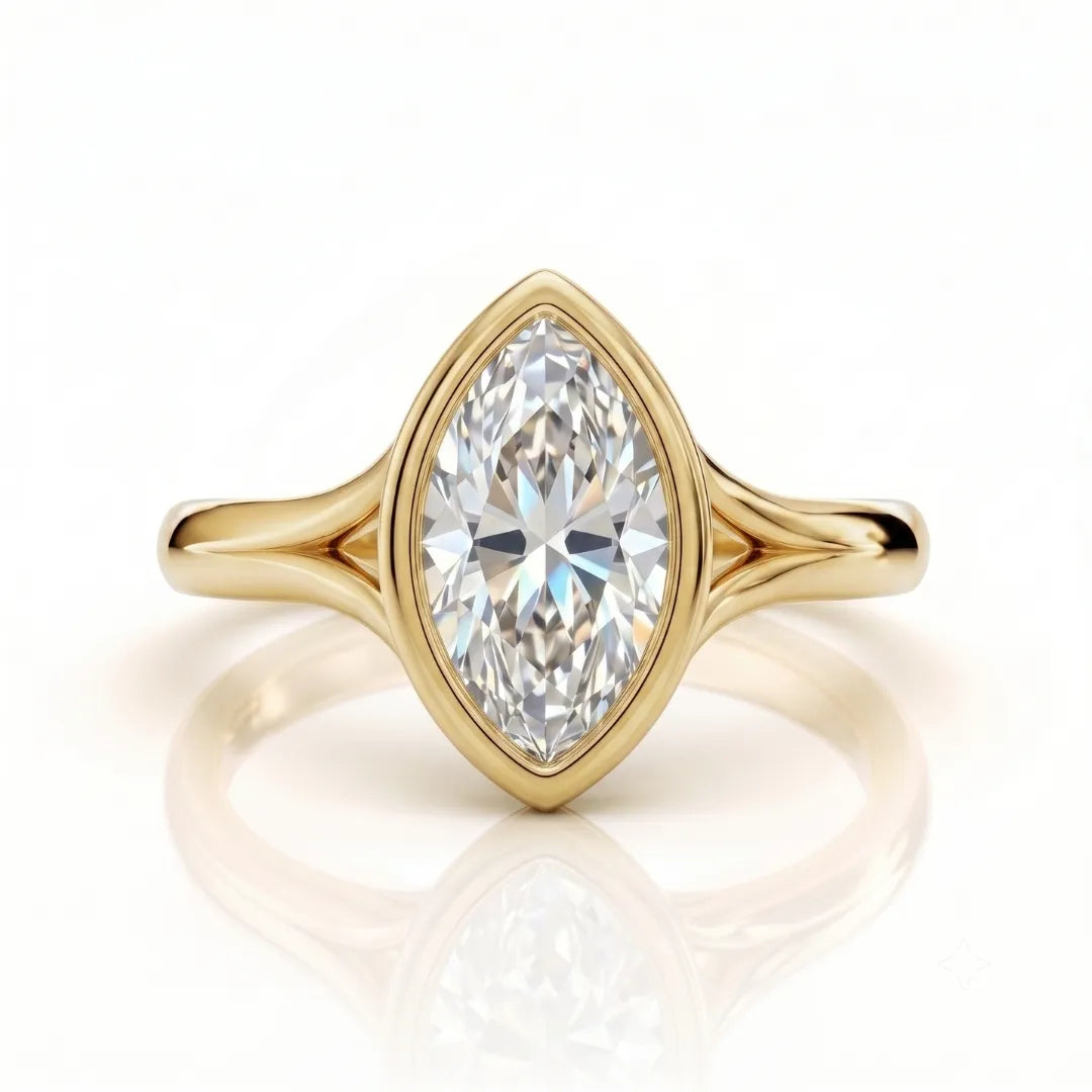 Geometric Baguette Halo Diamond Ring