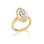 Geometric Baguette Halo Diamond Ring