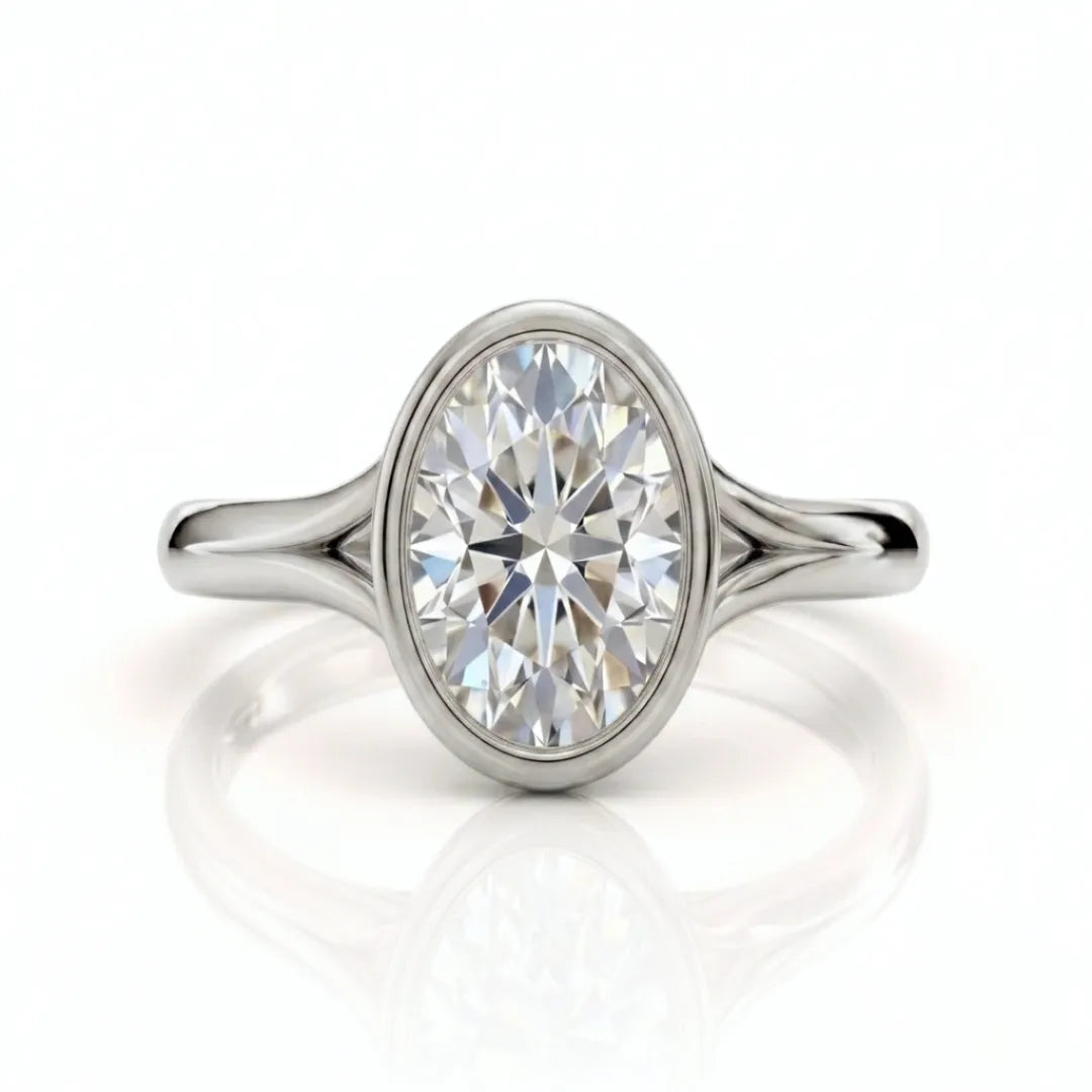 Geometric Baguette Halo Diamond Ring