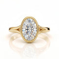 Geometric Baguette Halo Diamond Ring