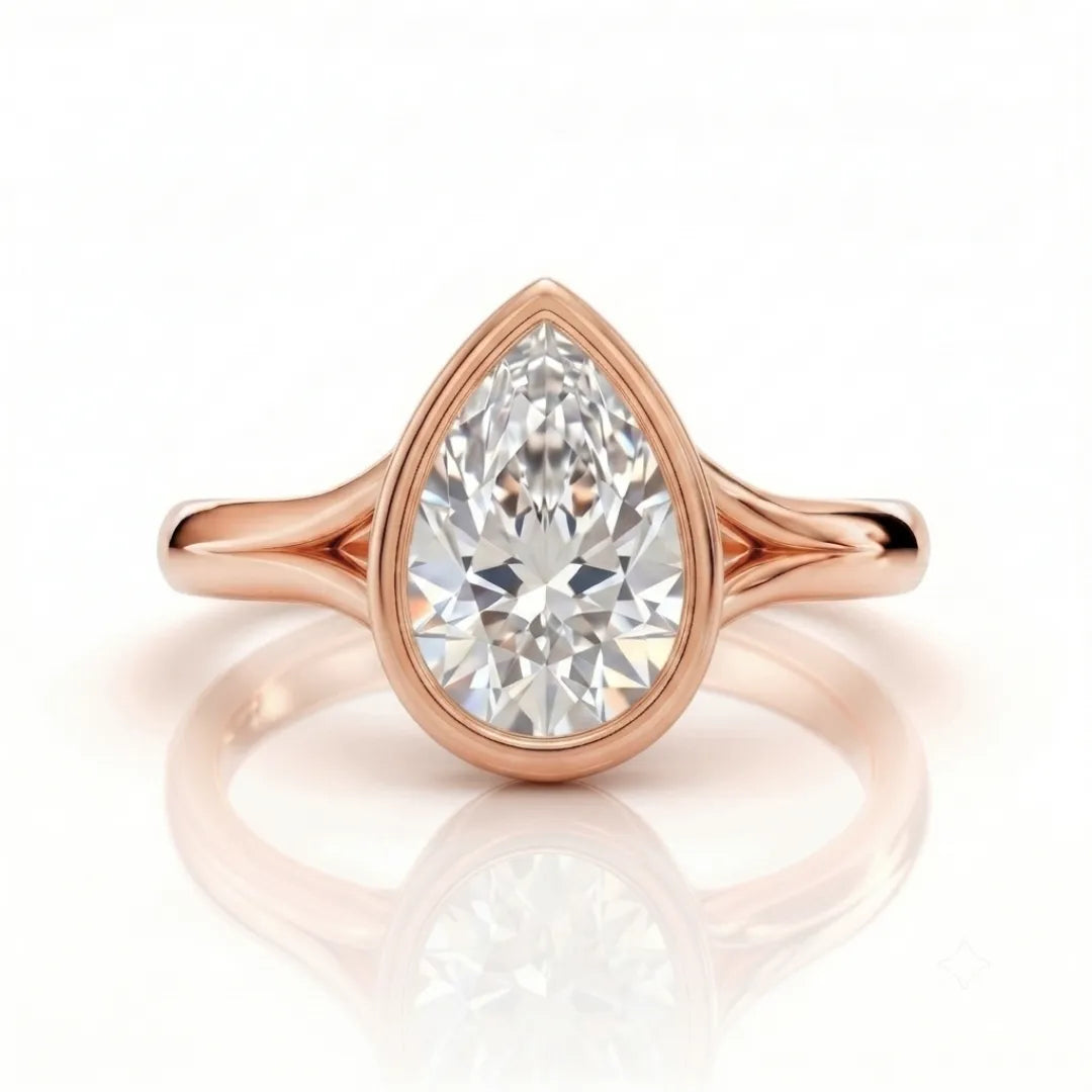 Geometric Baguette Halo Diamond Ring