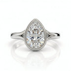 Geometric Baguette Halo Diamond Ring