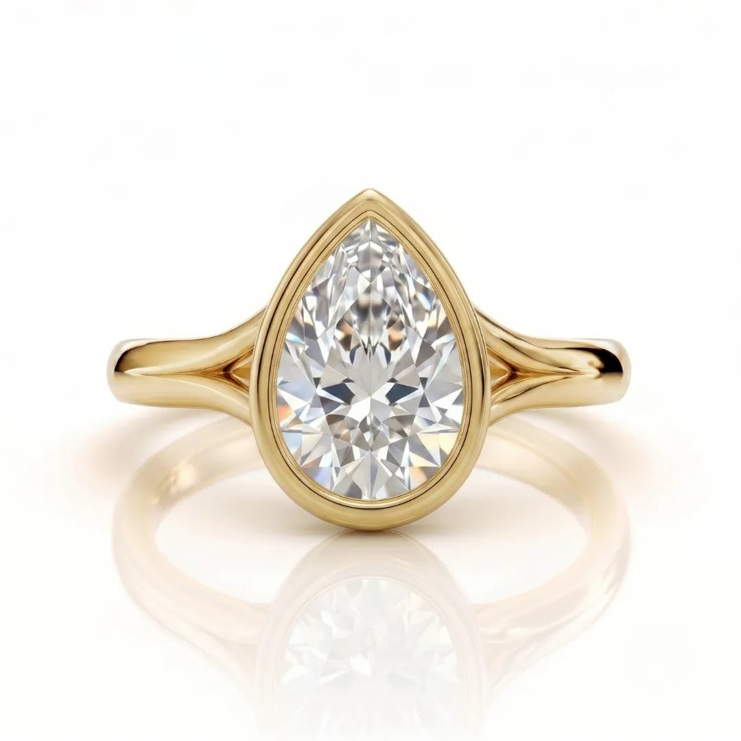 Geometric Baguette Halo Diamond Ring