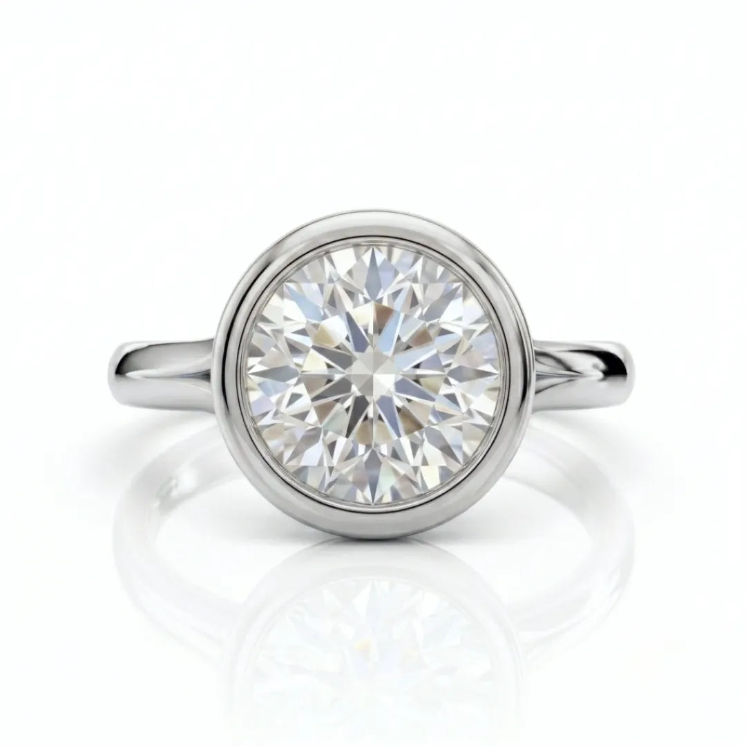 Geometric Baguette Halo Diamond Ring