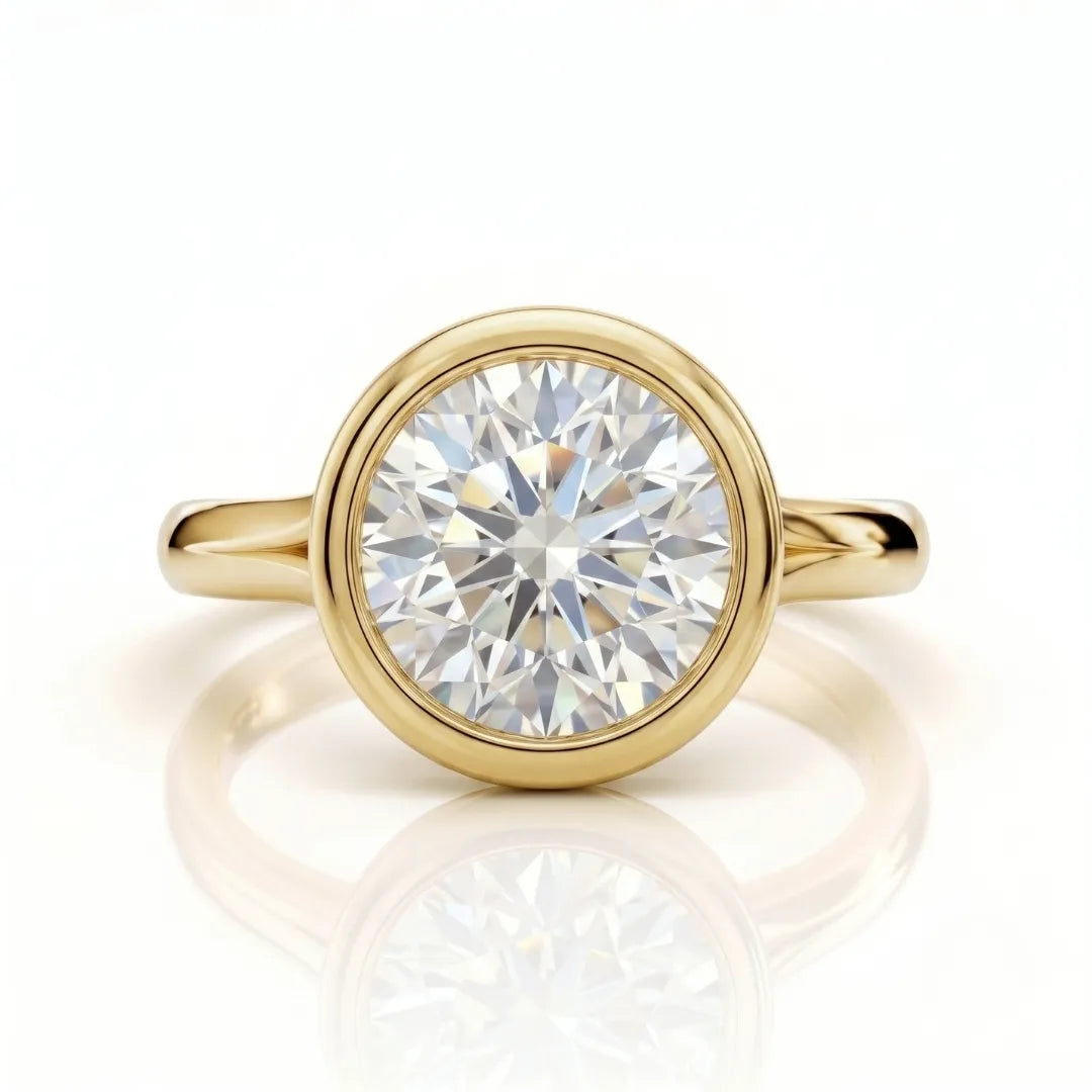Geometric Baguette Halo Diamond Ring