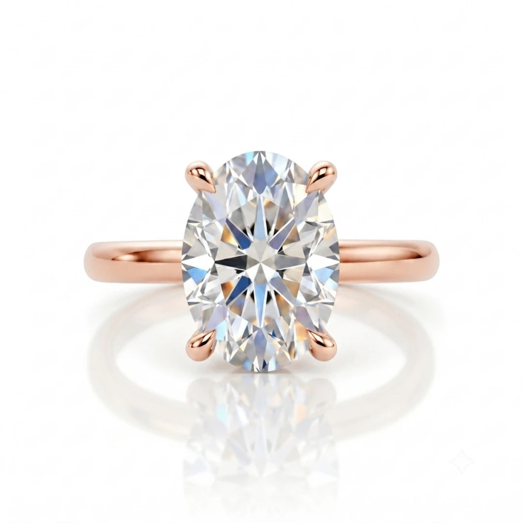 Timeless Oval Diamond Solitaire Ring