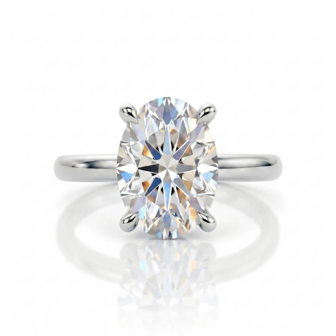 Timeless Oval Diamond Solitaire Ring