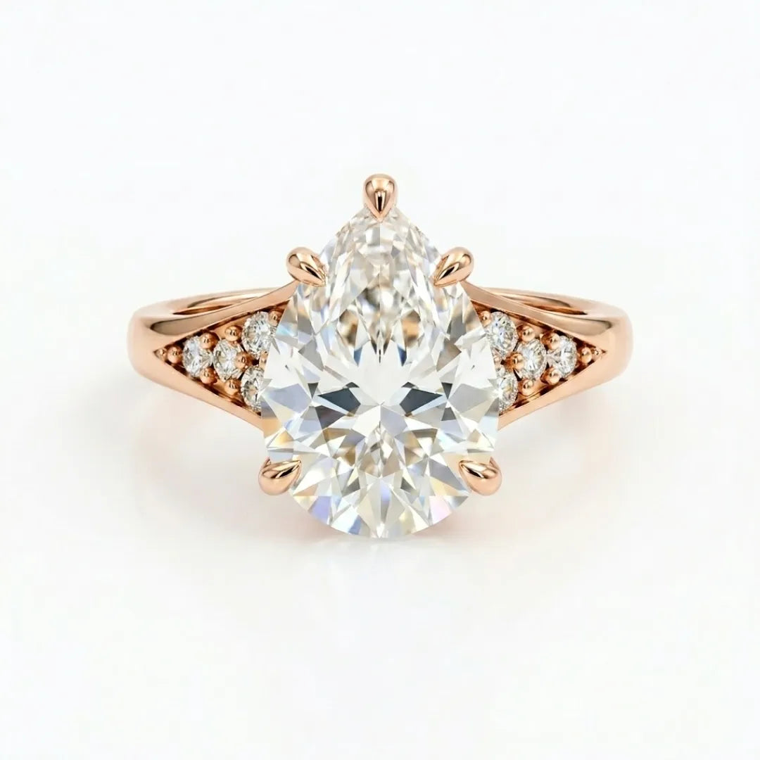Graduated Cathedral Solitaire Ring