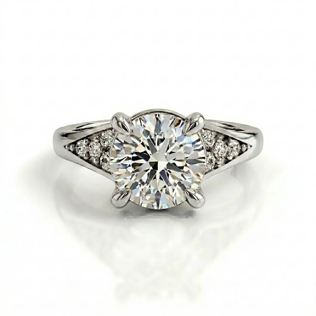 Graduated Cathedral Solitaire Ring
