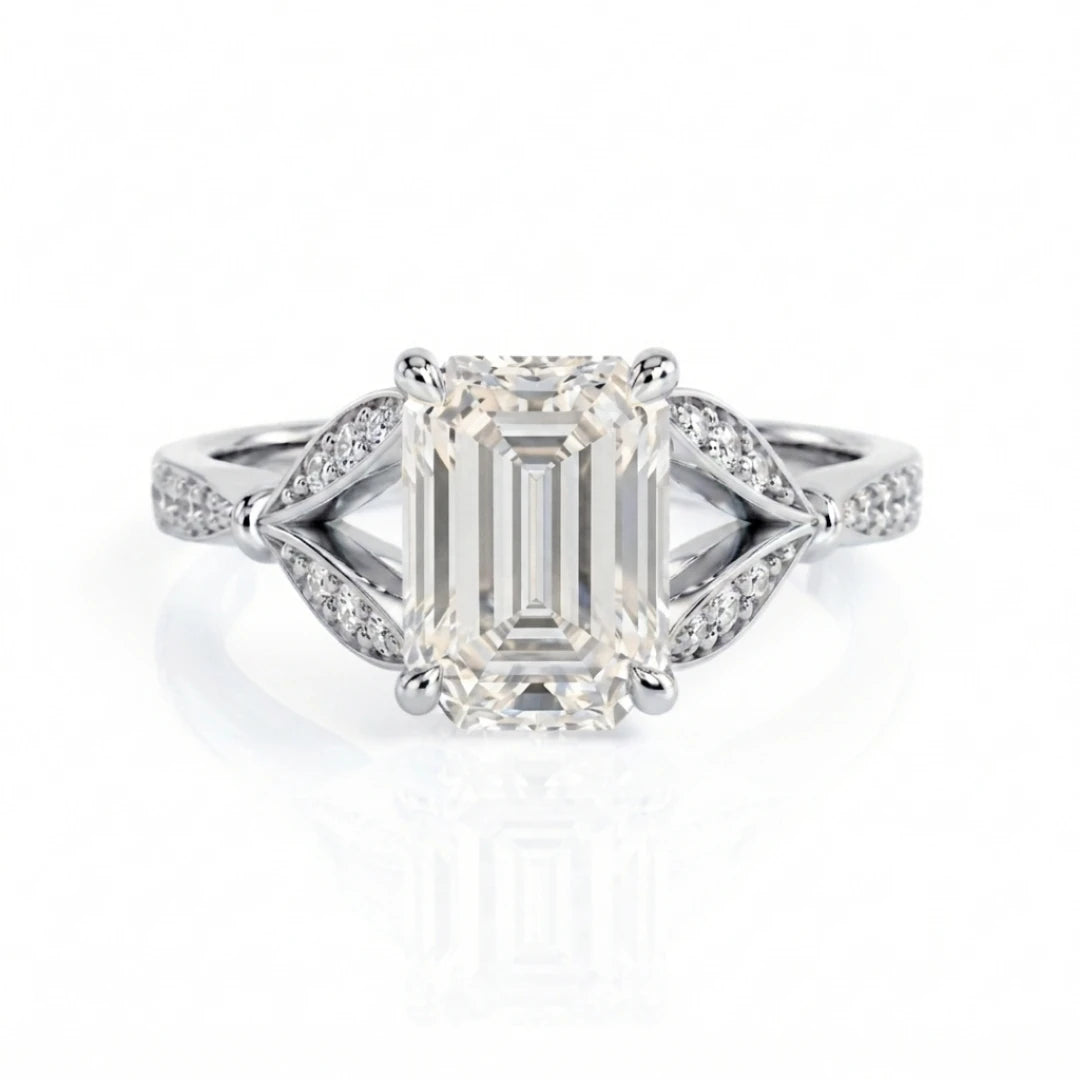 Nature-Inspired Leaf Diamond Engagement Ring