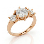Three Stone Ring Round Cut Diamond