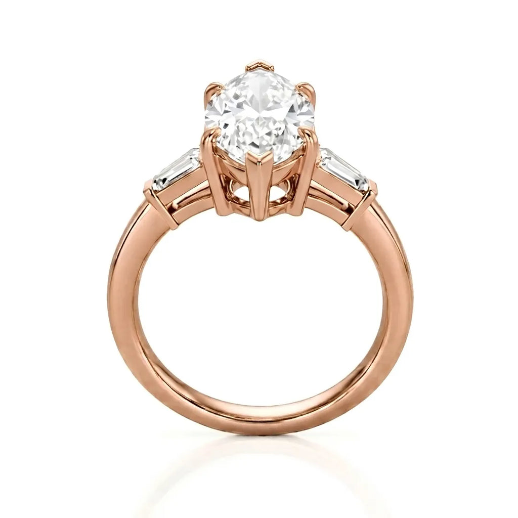 Three Stone Ring Round Cut Diamond