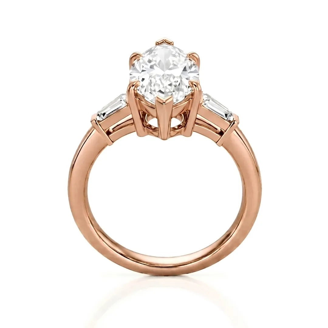 Three Stone Ring Round Cut Diamond