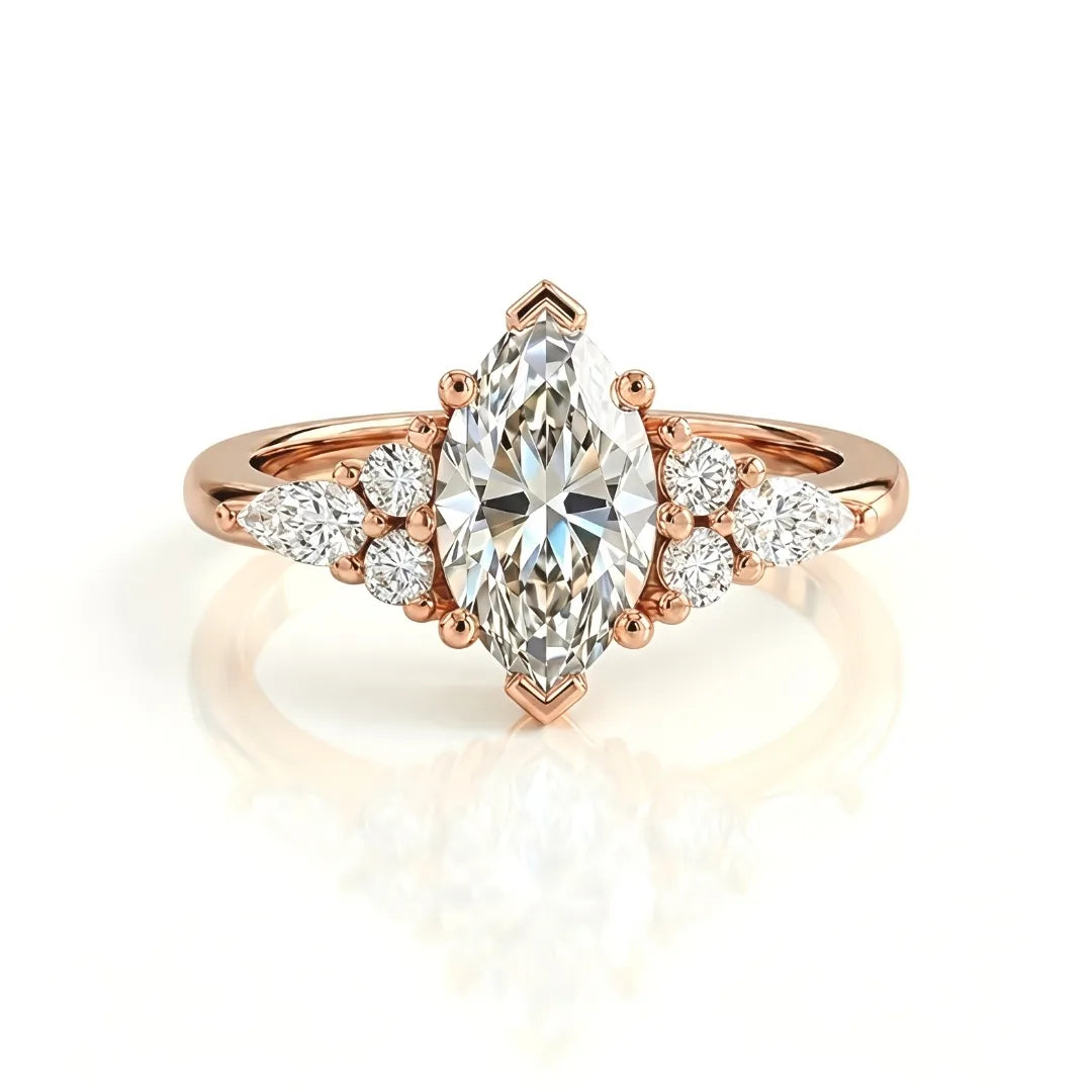 Sculptural Diamond Cluster Ring