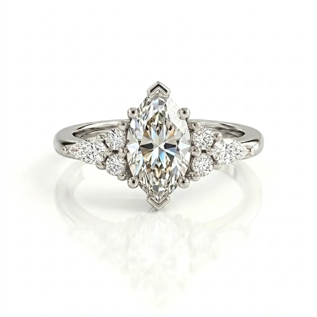 Sculptural Diamond Cluster Ring