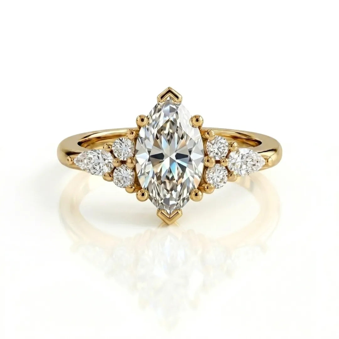 Sculptural Diamond Cluster Ring