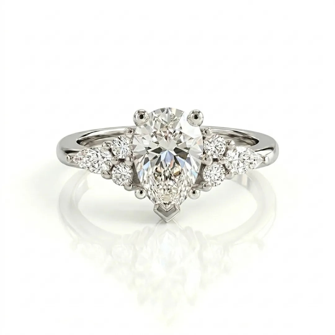 Sculptural Diamond Cluster Ring