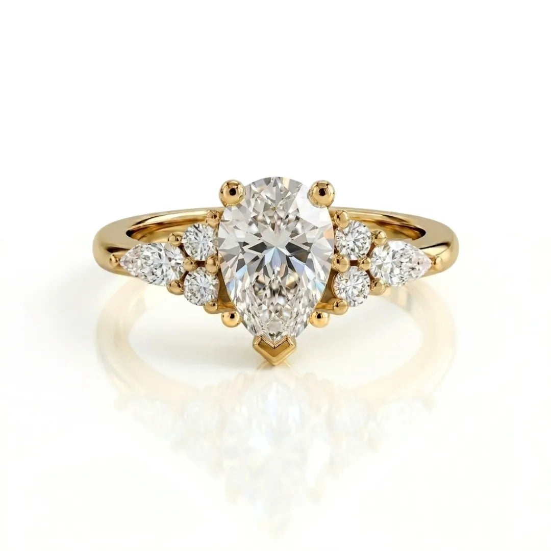 Sculptural Diamond Cluster Ring