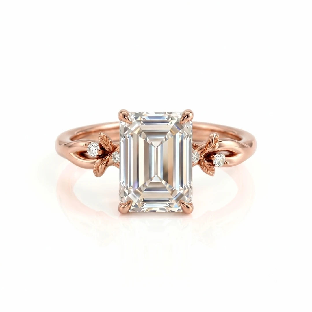 Vintage Leaf & Vine Diamond Engagement Ring