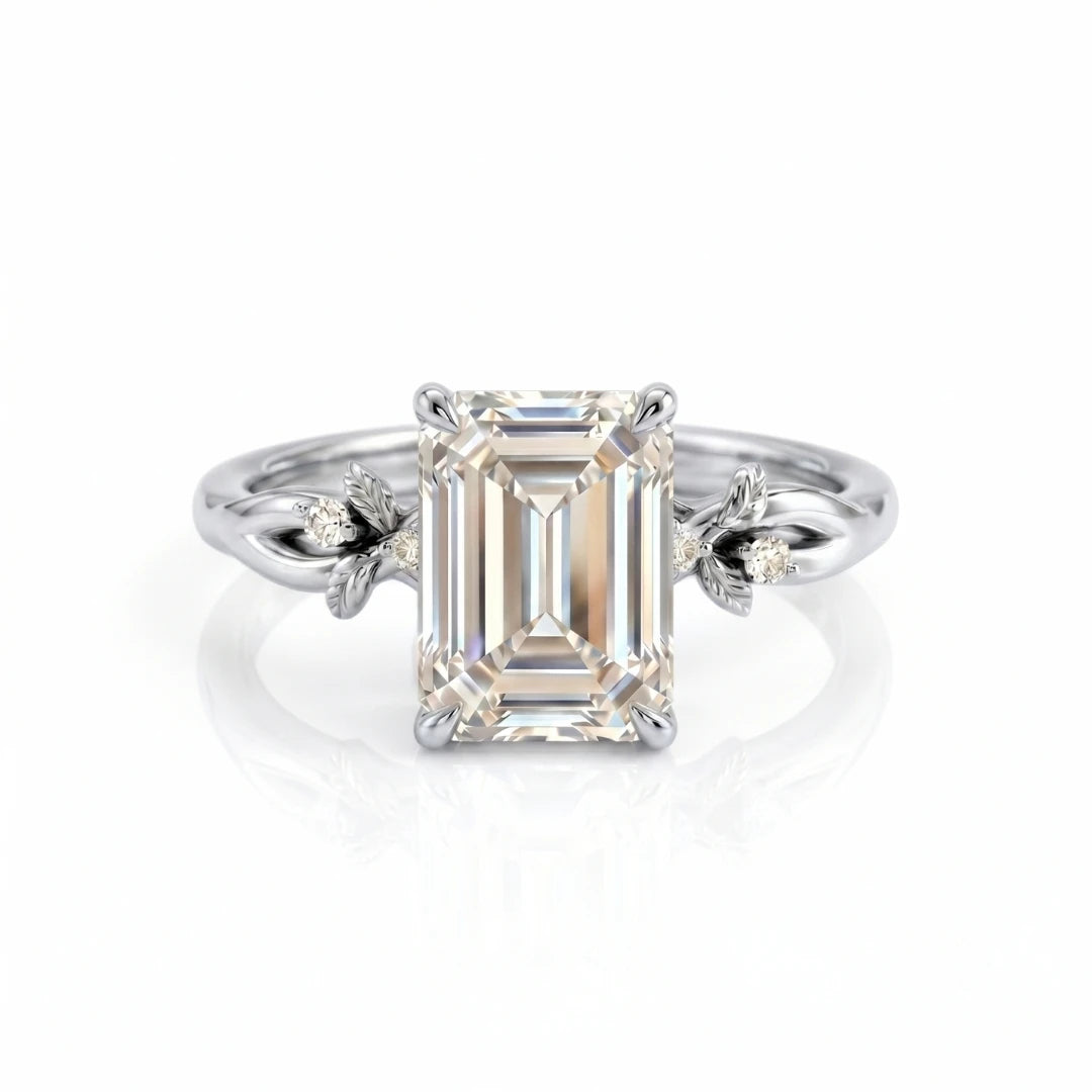 Vintage Leaf & Vine Diamond Engagement Ring