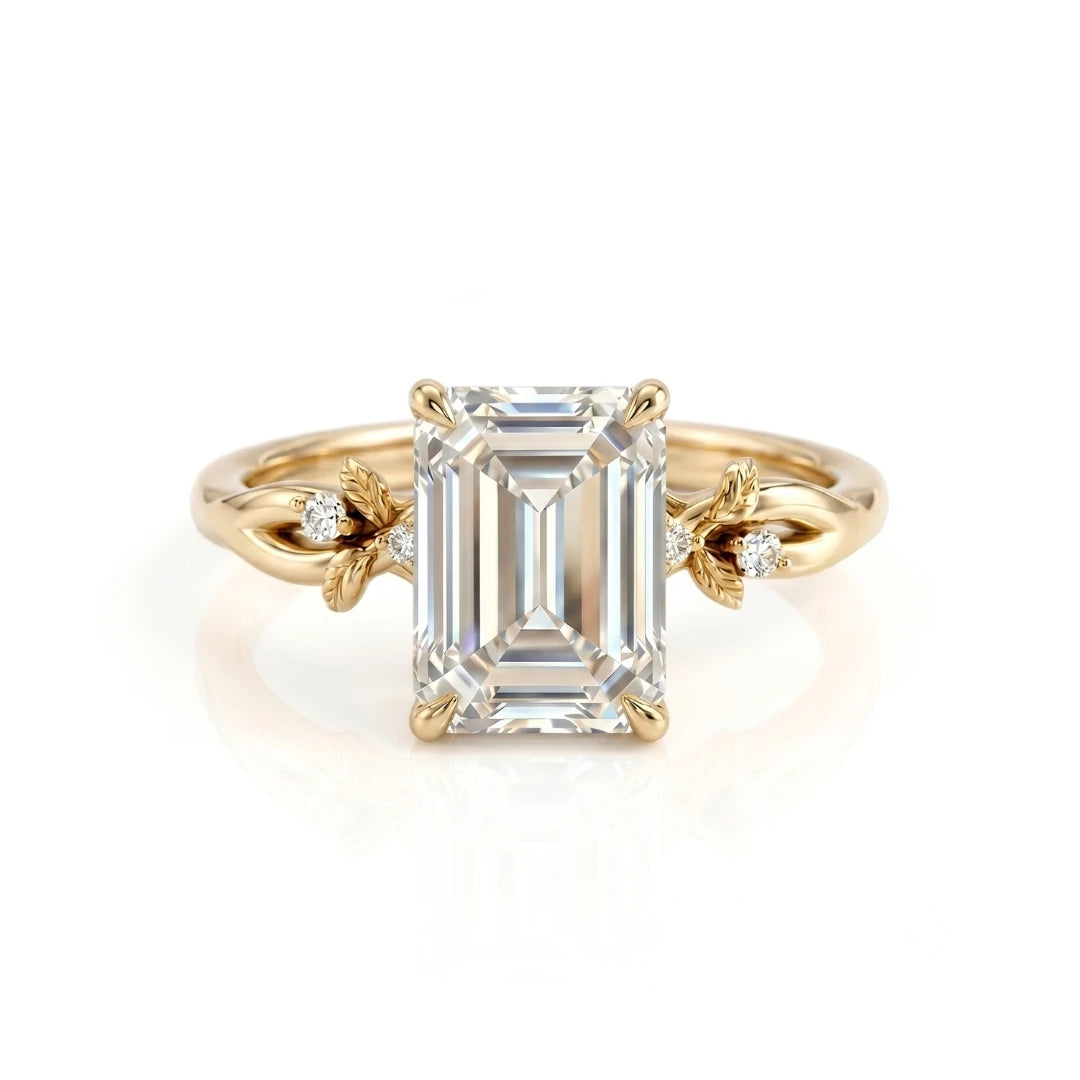 Vintage Leaf & Vine Diamond Engagement Ring
