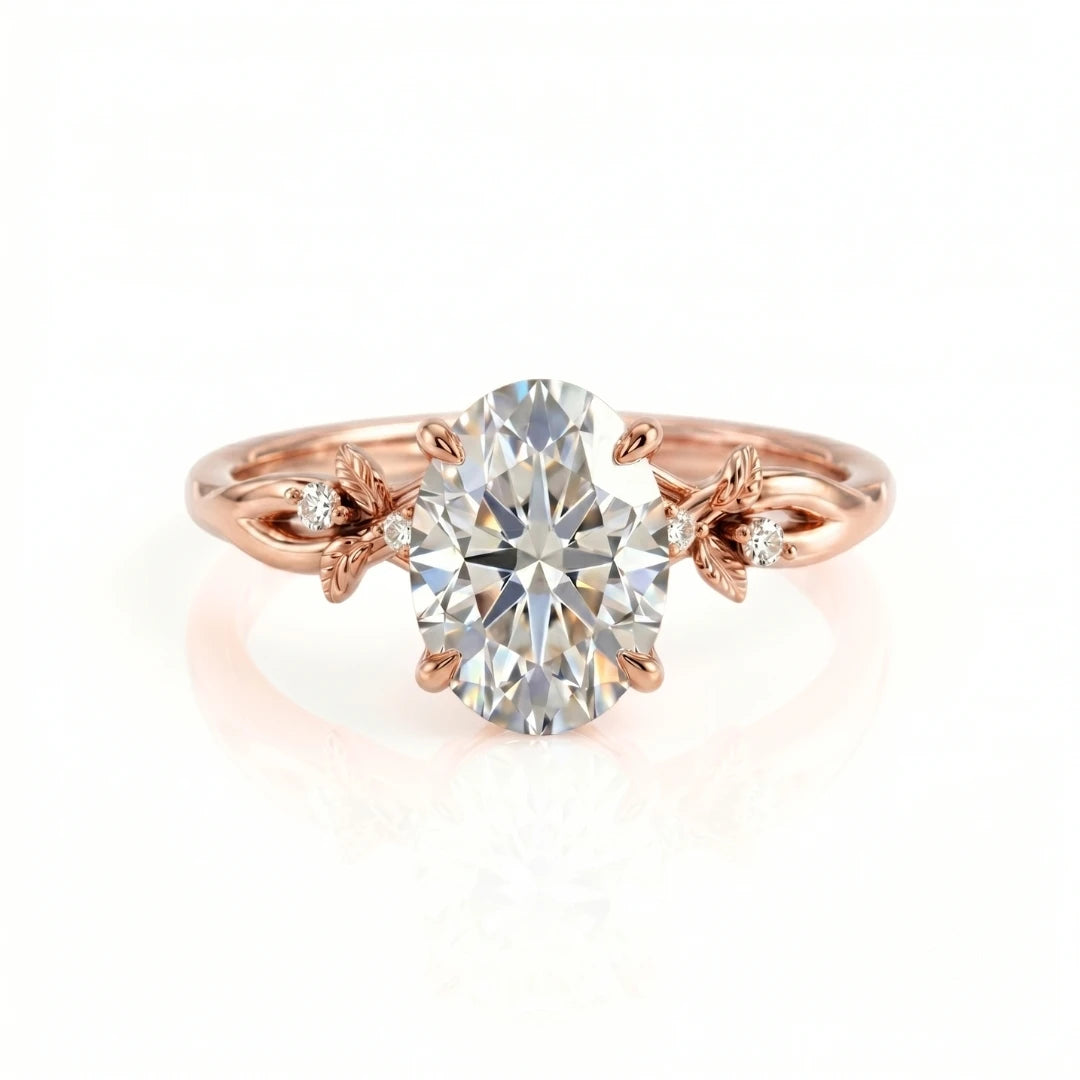 Vintage Leaf & Vine Diamond Engagement Ring