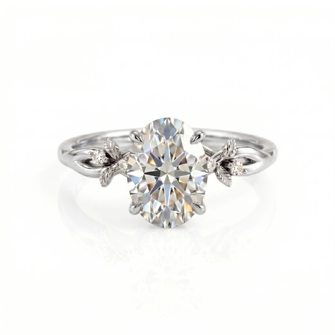 Vintage Leaf & Vine Diamond Engagement Ring