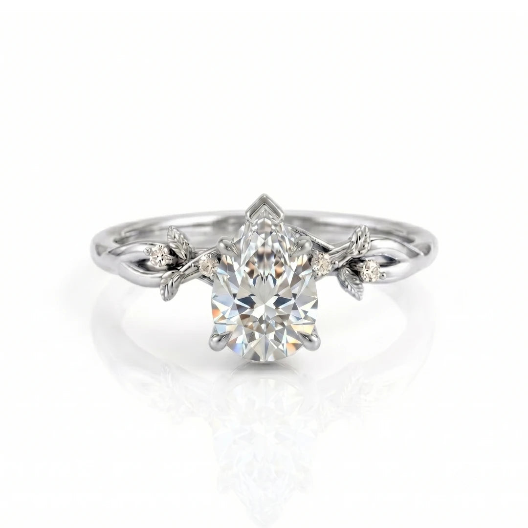Vintage Leaf & Vine Diamond Engagement Ring