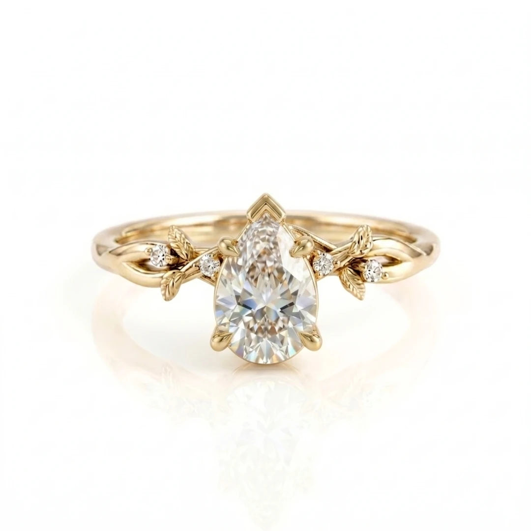 Vintage Leaf & Vine Diamond Engagement Ring