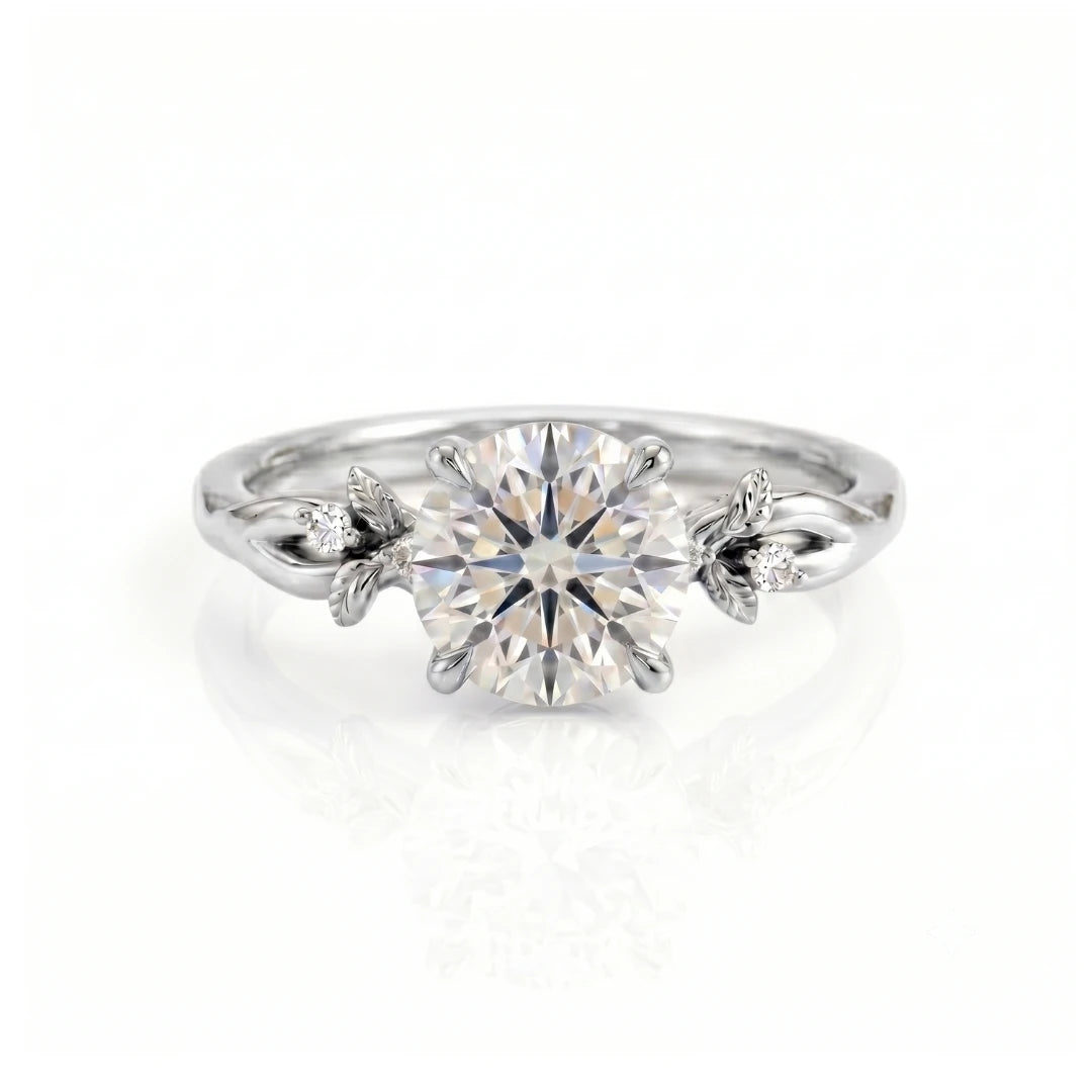 Vintage Leaf & Vine Diamond Engagement Ring