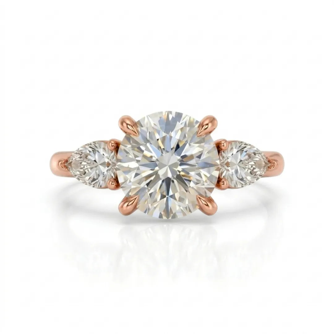Basket Style Three Stone Ring